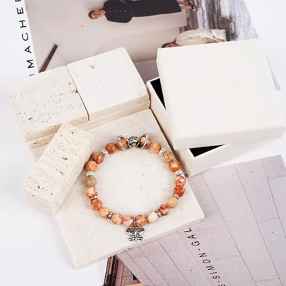 Natural Energy Healing Stone Charm Bracelet 8mm Natural Energy Healing Lava Rock Bracelet - Unisex - color: ZLY-Red network
