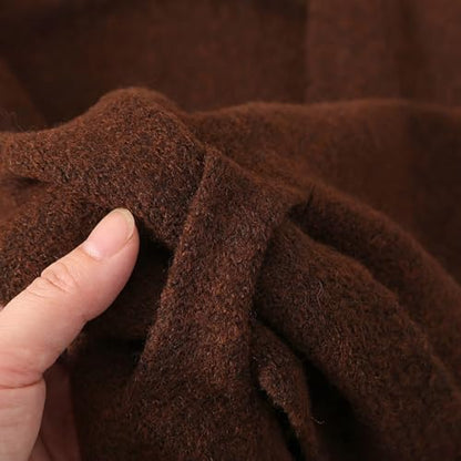 Pashmina Shawl Wraps for Women, Knitted Shawls and Wraps Cardigan Cape Wool Cashmere Shoulder Top Sweater Shawl Scarf - color: Red