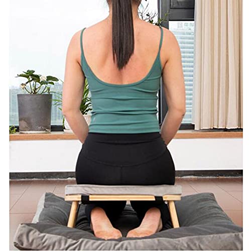 Meditation Stool, Collapsible Meditation Bench, Wooden Meditation Table, Inclined Kneeling Meditation Stool, Meditation Accessories, Healthier seat/Purple - color: Purple