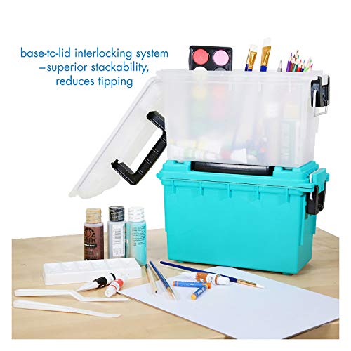 Logix 12535 Translucent Craft Organizer, Art Supply Organizer and Storage, Lockable School Supplies Organization, Moisture Resistant, Made in USA - size: One Size