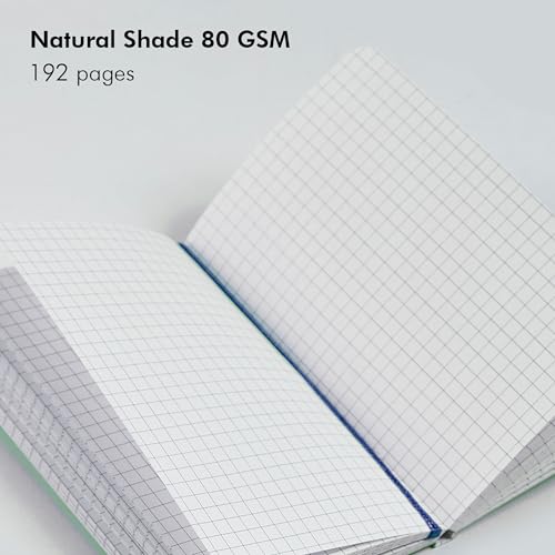 myPAPERCLIP Executive Series A5 Checks/Square Grid Notebook | 192 Pages, 80 GSM, Soft Cover, A5 (5.83 x 8.27 in) | Flat Lay | Bookmark, Elastic Closure & Back Pocket | Blue - color: Blue, size: A5, Checks