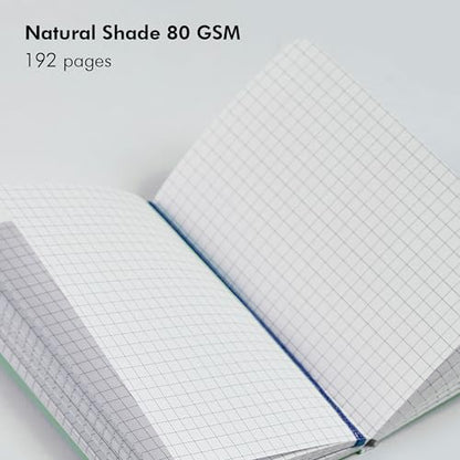 myPAPERCLIP Executive Series A5 Checks/Square Grid Notebook | 192 Pages, 80 GSM, Soft Cover, A5 (5.83 x 8.27 in) | Flat Lay | Bookmark, Elastic Closure & Back Pocket | Blue - color: Blue, size: A5, Checks