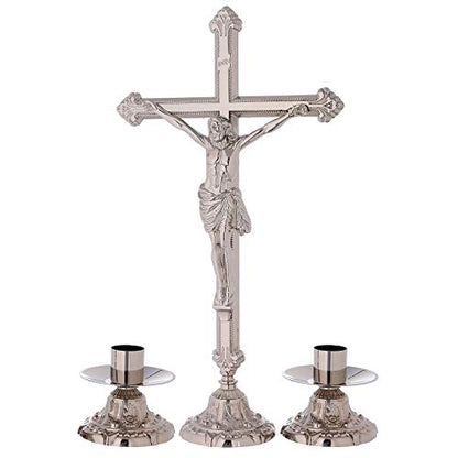 Holyart Silver Plated Brass Altar Set with Decorations
