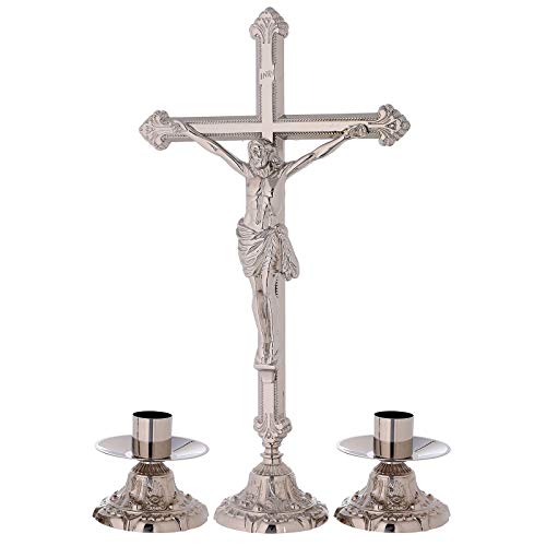 Holyart Silver Plated Brass Altar Set with Decorations