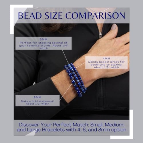 Cherry Tree Collection Gemstone Beaded Stretch Bracelet 8mm Round Beads 7" - color: African Turquoise