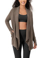 ODODOS Women's Drape Open Front Cardigans Cozy Soft Long Sleeve Casual Wrap Outerwear with Pockets Thumb Hole - color: Desert Palm, size: XX-Large