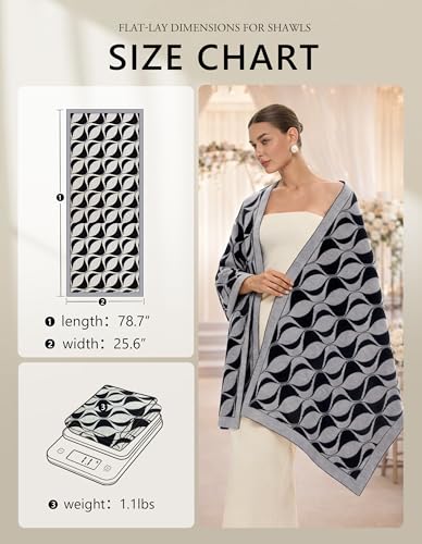 PULI Women's Pashmina Shawl Wraps for Evening Dress Large Scarf Blanket Long Wedding Bridal Winter Warm Shoulder Wrap - color: Lips-black