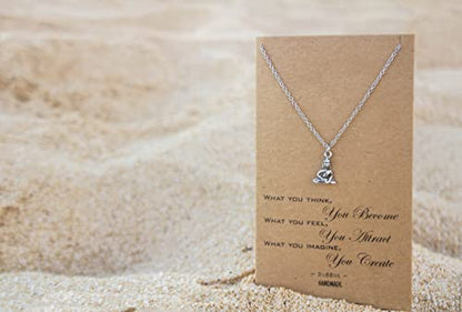 quan jewelry Handmade Buddha Pendant Necklace, Yoga Jewelry Necklaces for Men and Women, Religious Meditation Necklace, Birthday, Graduation Gifts, Buddhist Charm with Inspirational Quote