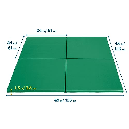 ECR4Kids SoftZone Play Patch Activity Mat Squares, Modular Playmat, Green, 4-Pack - color: Green
