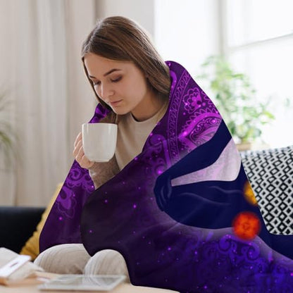 Seven Chakra Yoga Meditation Lotus Purple Mandala Soft and Comfortable Flannel Blanket, Home Blanket 40"*50" （100 * 130cm） - color: Seven Chakra Yoga Meditation Lotus Purple Man, size: 40"*50" （100*130cm）