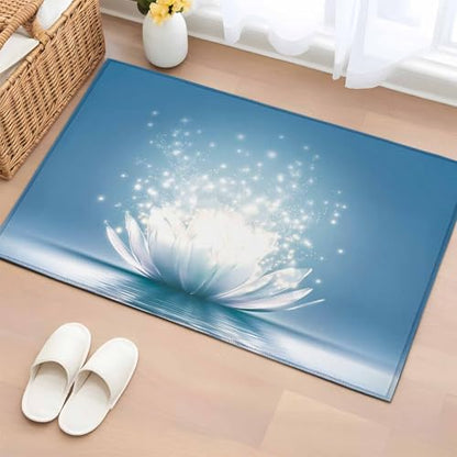 2x3ft Rectangle Rug,Meditation Lotus Flower Washable Area Rugs Non-Slip Accent Rug Asian Zen Spiritual Soft Circle Carpet for Living Room Bedroom Home Office Decor - size: 24x36in