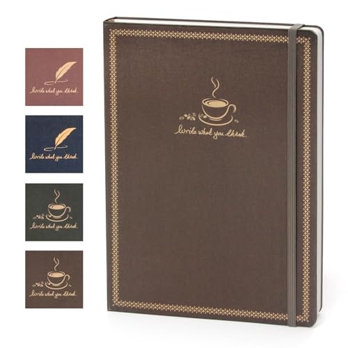 Hardcover Journal Notebooks Notebook Ruled Lined Writing Journal 7.5"x10.24" 212 Pages/80g for Writing Work Travel School Business Journaling Notebooks (Brown Coffee) - color: Brown Coffee, size: B5 (1 Pack)