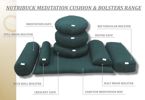 NutriBuck® | Meditation | Yoga | Cushion | (Zabuton Mat) | Filled with Buckwheat Hulls | (Dark Green)
