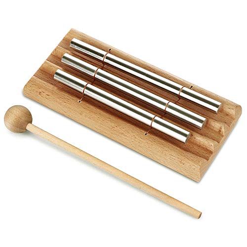 Meditation Trio Chime, Three Tone Solo Percussion Instrument for Prayer, Yoga, Eastern Energy Chime for Meditation and Classroom Use