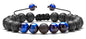 Men Women 8mm Lava Rock Aromatherapy Anxiety Essential Oil Diffuser Bracelet Braided Rope Natural Stone Yoga Gifts Beads Bracelet Bangle-21017 - style: A-Blue Tiger Eye