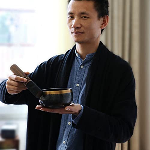 Copper Bowl Tibetan Singing Bowl Meditation Singing Bowl Japanese-Style Buddha Sound Bowl Pure Copper Bowl Dharma Device Meditation Yoga Bowl Bowl,12.5cm