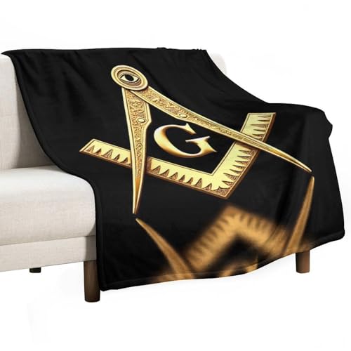 Women's Soft Winter Warm Blanket, Fashion Cozy Flannel Blanket, Gold Freemason Freemasonry Masonic Room Decor Sofa Couch Cover - color: Color70, size: 30"x40"