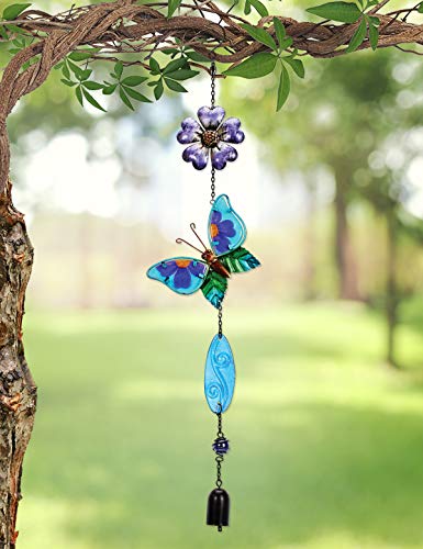 Sunset Vista Designs Metal and Glass Butterfly Suncatcher,Purple - color: Butterfly