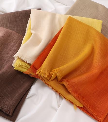 Women's Cotton Scarves Lady Light Soft Fashion Solid Scarf Wrap Shawl - color: 10 # Orange Turmeric