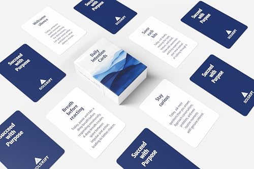 Daily Intention Cards - 80 Mindful Prompts to Pause, Reset & Find Calm | Pick One Morning Card, Reflect at Night | Desk Companion for Journaling, Meditation & Anxiety Relief | Self-Care Gift Deck
