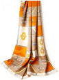 100% Mulberry Silk Oversized Women’s Sun-Shielding Shawl Formal Evening Neckwear Featherlight Airy - color: N29-geo Patch Scarf（69" X 21"inch）