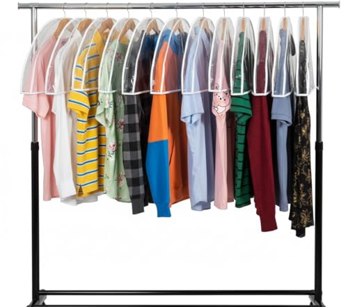 Clear Shoulder Covers Vinyl Plastic Hanger Covers for Clothes (Set of 12), Closet Clothes Protectors Breathable Garment Cover with 2" Gusset, Suit Shoulder Covers for Closets - 24'' X12" X2''/12 Pack - size: 12" x 2" -12 Pack