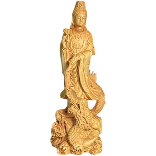 Antique Guan Yin Statue Decoration Zen Meditation Wood Carving Decoration Living Room, Spa or Yoga Studio, Center, Decorative Book, Living Room, Bedroom Decor