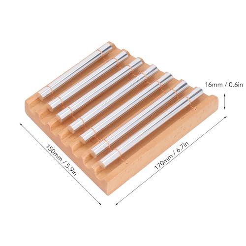 7 Tones Hand Chime with Mallet, Sturdy Beech Wood and Aluminum Alloy Construction, Meditation Chime Bell for Sound Healing, Mindfulness Practice and Percussion Musical Instrument