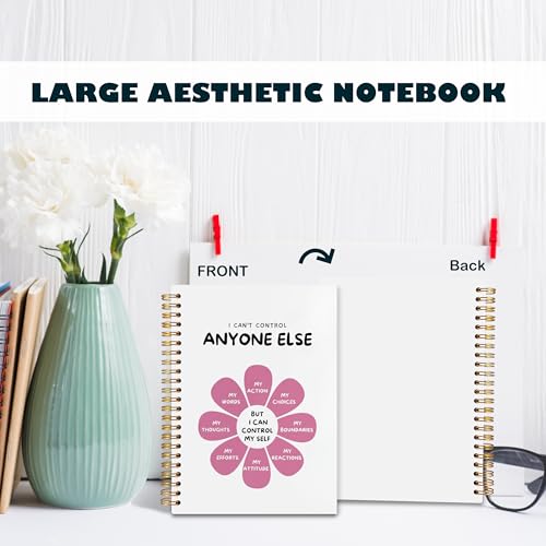 BearCake Notebook Journal, Blue Floral Notebook for Women,Journal for Women, Aesthetic Office Supplies Hardcover Spiral Notebook 5.5x8.3 641 - color: pattern-cactus pink