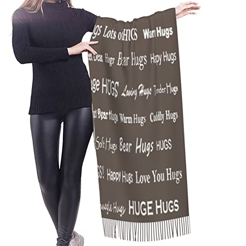 Hugs Shawl Gift For Friends And Family With Inspirational Messages Pashmina Positive Energy,Compassion,Serenity Wraps - color: Oqo03