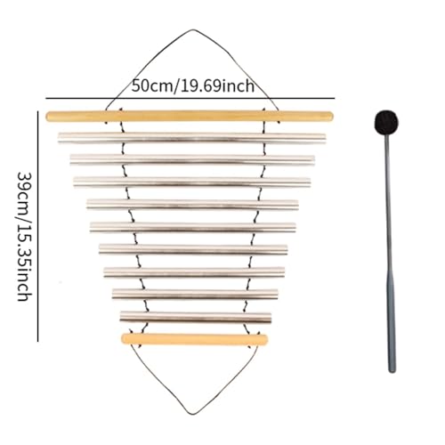 DYNWAVE Meditation Chime, Meditation Bowl Sound, Musical Instruments, Tubular Chime with Mallet for Home Office, 9 Tones - color: 9 Tones