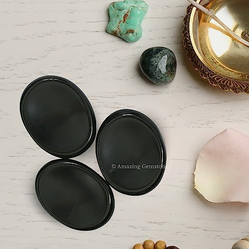 Amazing Gemstone Black Obsidian Worry Stone, Healing Crystals - Piedra Crystal Fidget for Gift, Meditation, Calming, Relaxation, Stress Relief - color: Black Obsidian