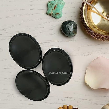 Amazing Gemstone Black Obsidian Worry Stone, Healing Crystals - Piedra Crystal Fidget for Gift, Meditation, Calming, Relaxation, Stress Relief - color: Black Obsidian
