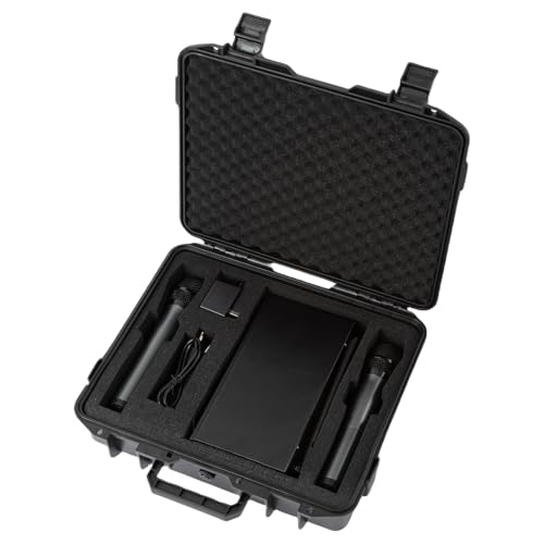 Microphone Carrying Storage Hard Case 2 mic Custom Foam+（ DIY Foam） for Mic Audio Gear Mic Bag Microphone case compatible Phenyx TONOR shure Wireless Microphone 16.5 x 14 x 4.7 inch - color: 2mic case