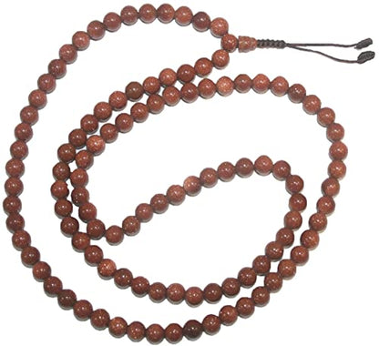 Agan Traders Authentic 108 Mala Beads Necklace – Tibetan Prayer Japamala – Meditation Necklace for Yoga Healing – Gemstone Mala Beads with Tassel for Men & Women - color: sandstone