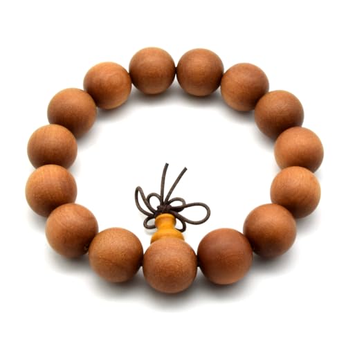 Zen Dear Unisex Teak Wood Prayer Beads Buddha Buddhist Beads Japa Mala Necklace Bracelet Bead - style: 15mm x 15 beads