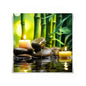 CCWORKERRY Zen Canvas Wall Art Green Bamboo Wall Decor Prints Zen Stones Picture Spa Candle Painting Relaxing Bathroom Office Meditation Decor Unframed (28.00"x28.00") - size: 28.00"x28.00"