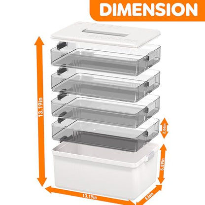Citylife 5-Tier Medicine Organizer, Portable Medicine Cabinet First Aid Kit with Handle, Multi-Purpose Organizer for Family First Aid, Home, Travel - size: 5-Tier