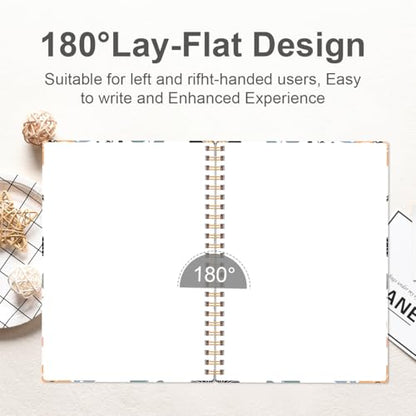 A5 Blank Notebook - 70 Sheets/140 Pages Blank Paper Notebook, 100 GSM Thick White Paper, 5.8" x 8.3" Spiral Blank Journal, Flowers - size: 1-Pack, style: Flowers