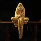 Wooden Meditation Small Statue of Bodhidharma Ancestor, Solid Wood Carving, Modern Art Sculpture, Home Decoration Figurines