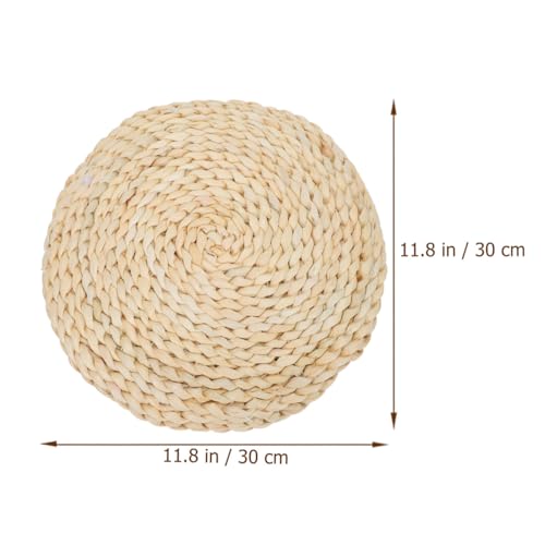Thickened Meditation Mat Yoga Meditation Cushion Woven Tatami Floor Mat Corn Husk Seat Pillow Decorative Round Pad