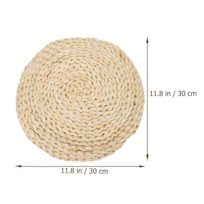 Thickened Meditation Mat Yoga Meditation Cushion Woven Tatami Floor Mat Corn Husk Seat Pillow Decorative Round Pad