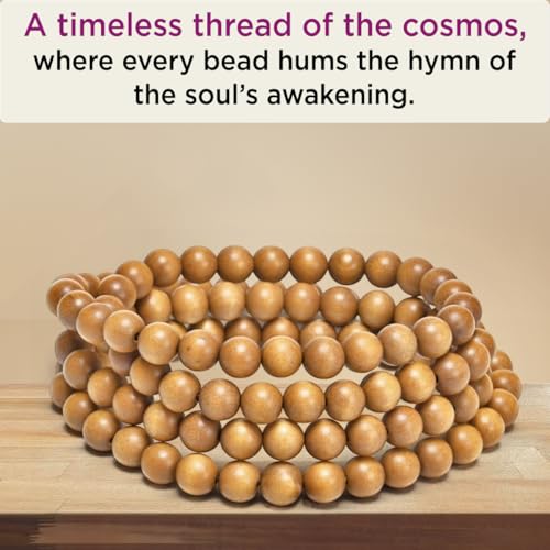 Sandalwood Bracelet for Women Men Buddhist Prayer Strand Chandan Bracelet Handmade Stretchable Elastic Sandalwood Beaded Wristbands for Yoga Meditation - style: 108 Beads 8mm Bracelet
