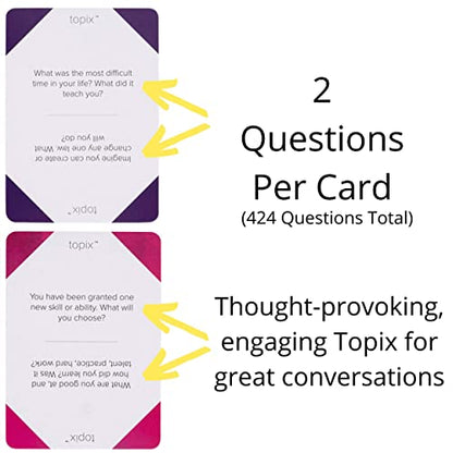 Better Me Empowering Card Deck Bundle - TOPIX Great Conversation Starters + Love Bombs Kindness Cards