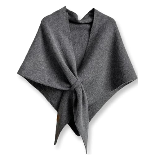 Pashmina Blend Shawl Wraps Women Knitted Shawls Wraps Cardigan Cape Cashmere Shoulder Top Sweater Shawl travel scarf - color: Dark Gray