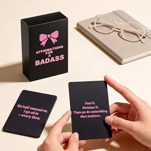 Badass Affirmation Cards for Women – 53 Daily Motivational & Inspirational Affirmations – Funny, Empowering Self-Care Cards – Gifts for Women, Best Friends & Everyday Motivation