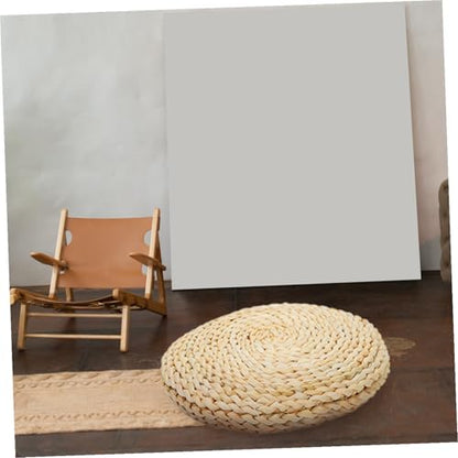 Healifty Thick Straw Woven Meditation Mat Cushion for Yoga and Sitting Handmade Tatami Floor Pad Comfortable Floor Pillow for Home Use Suitable for Adults