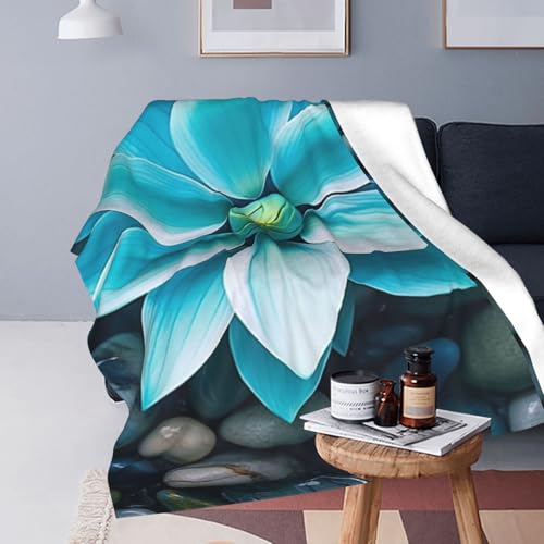 Zen Blanket Anti Pilling Throw Blue Lotus Flower Bloom in Water Fleece Flannel Lightweight Cozy Bedspread Living Room Women Adults and Kids Bed Sofa 60"X50" - color: Zen3
