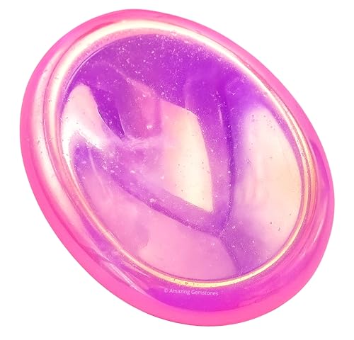 Amazing Gemstone Angel Aura Rose Quartz Worry Stone Crystals & Healing Stones - Worry Stones for Stress Relief Gifts - Piedra Crystal Fidget for Meditation - Stocking Stuffers and Birthday Gifts - color: Angel Aura Rose Quartz