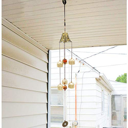 Lucky Wind Chimes Feng Shui Bell for Good Luck Home Garden Patio Hanging Decoration Gift (6 Bells)